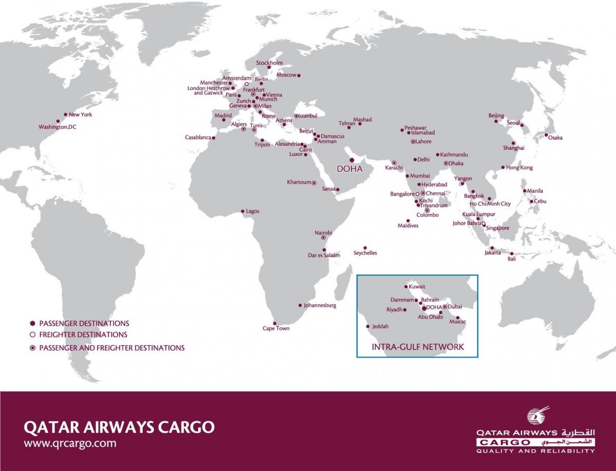 qatar airways tīkla karte